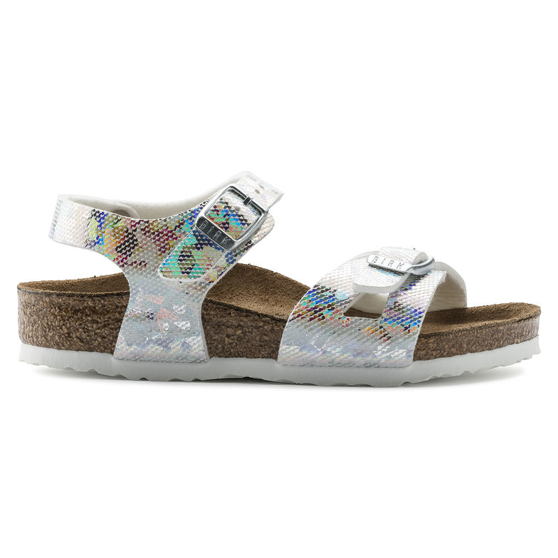 Birkenstock Rio Kids, Hologram Silver Birko-Flor