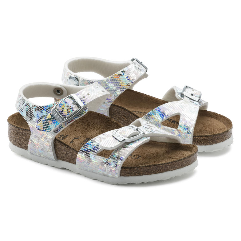 Birkenstock Rio Kids, Hologram Silver Birko-Flor