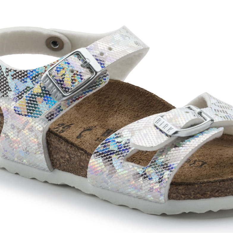 Birkenstock Rio Kids, Hologram Silver Birko-Flor