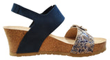 Mephisto Women's Lissia Wedge Sandal Navy Sandalbuck