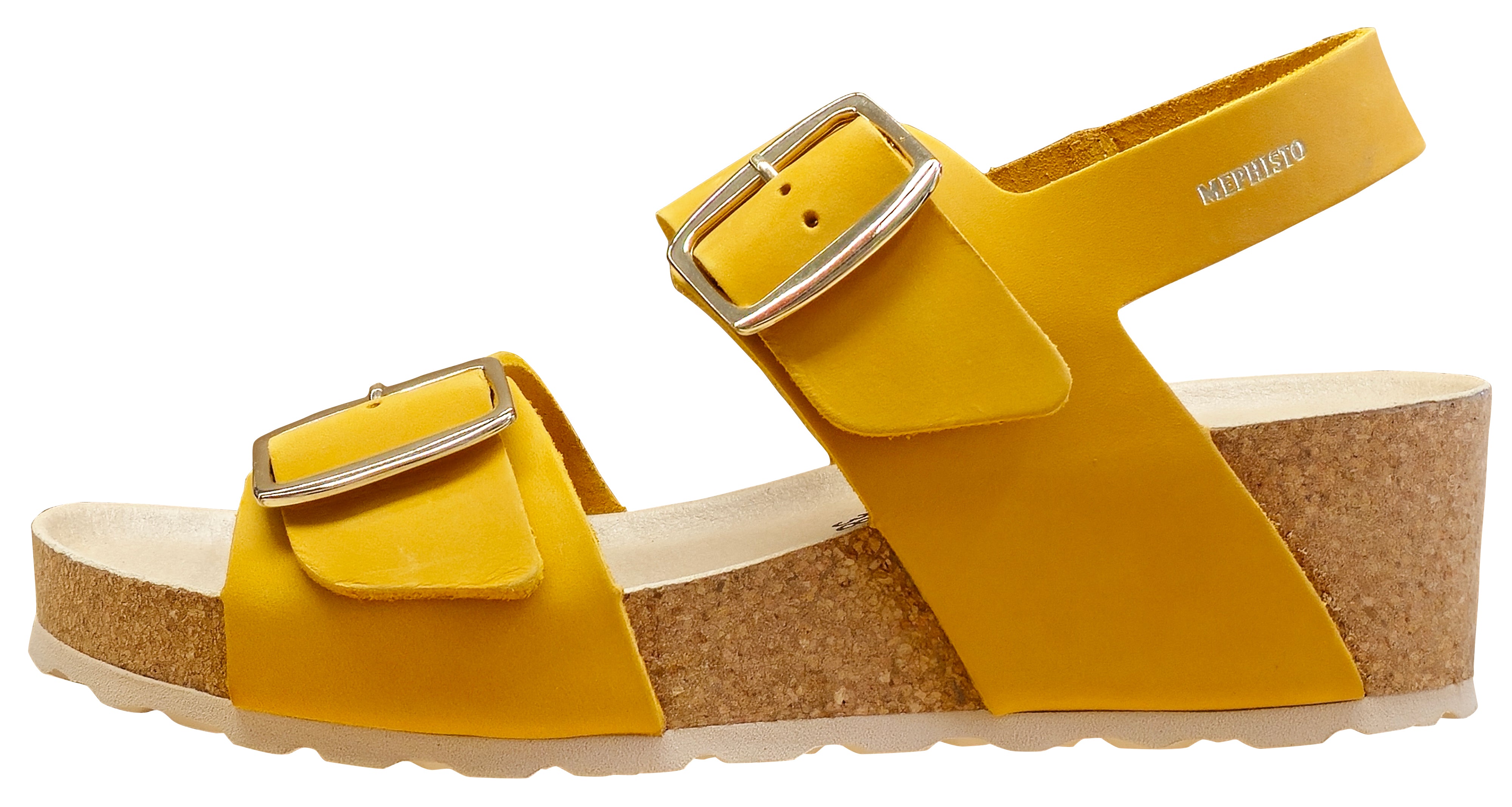 Mephisto Women's Violett Wedge Sandal OCHRE Sandalbuck