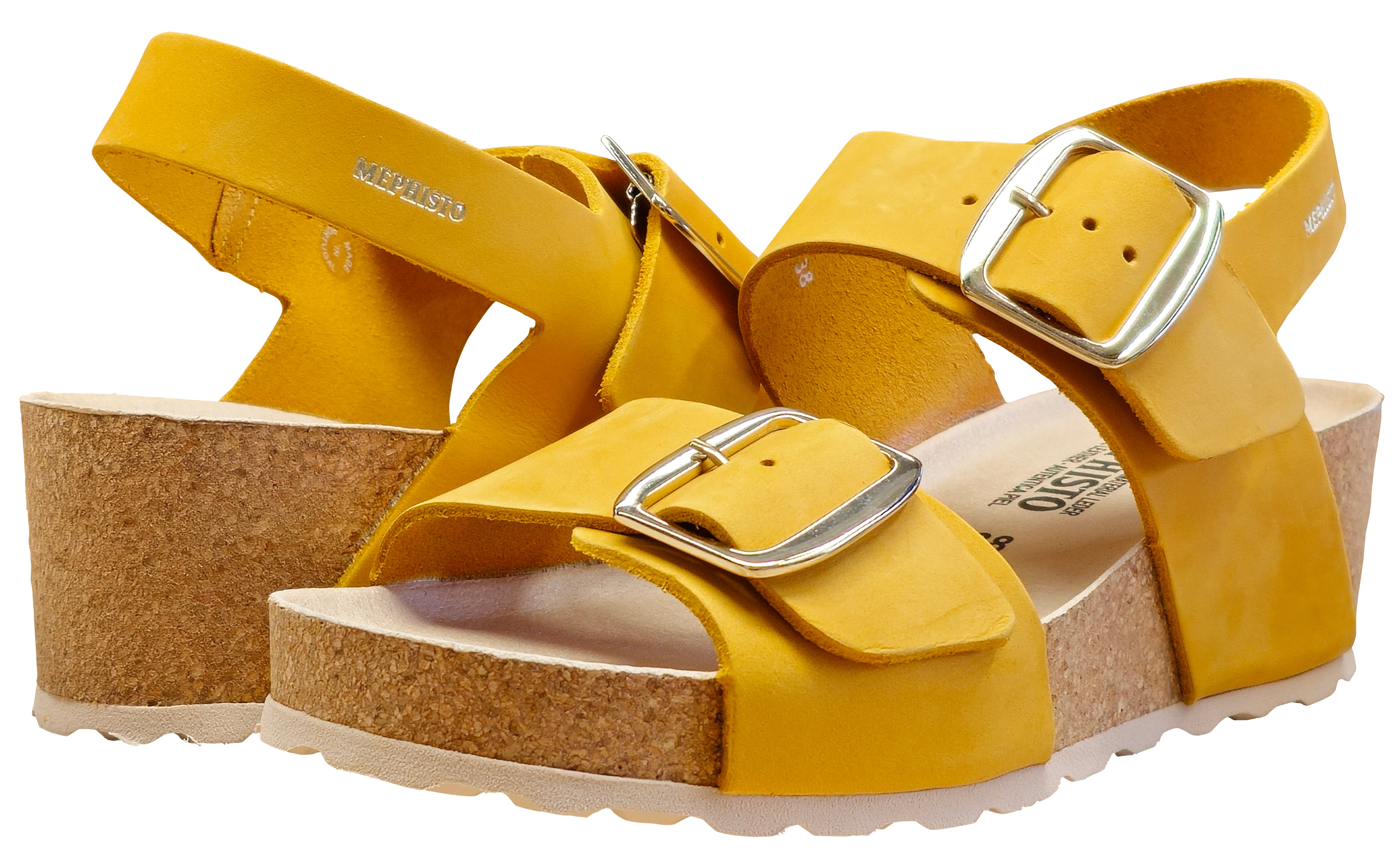 Mephisto Women's Violett Wedge Sandal OCHRE Sandalbuck