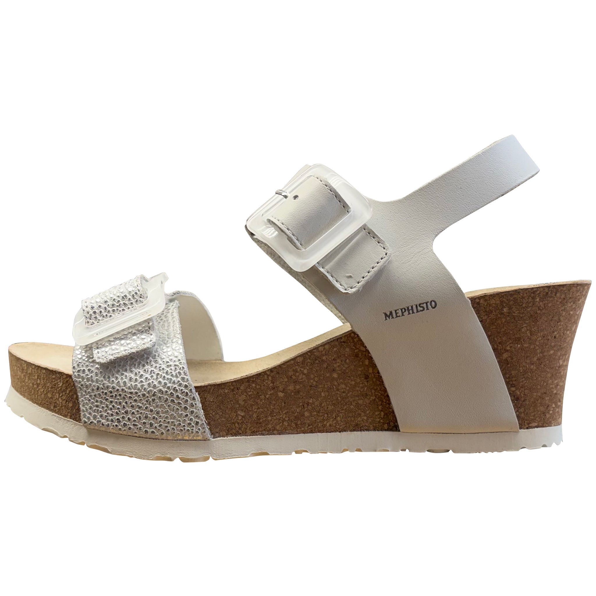 Sandale compensée Lissia pour femme de Mephisto, blanche Condor
