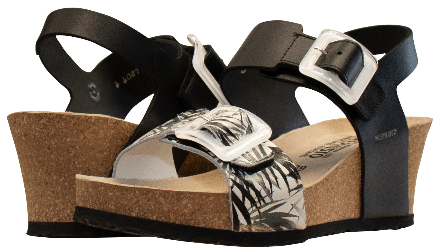 Mephisto Women's Lissia Wedge Sandal Black Sandanyl