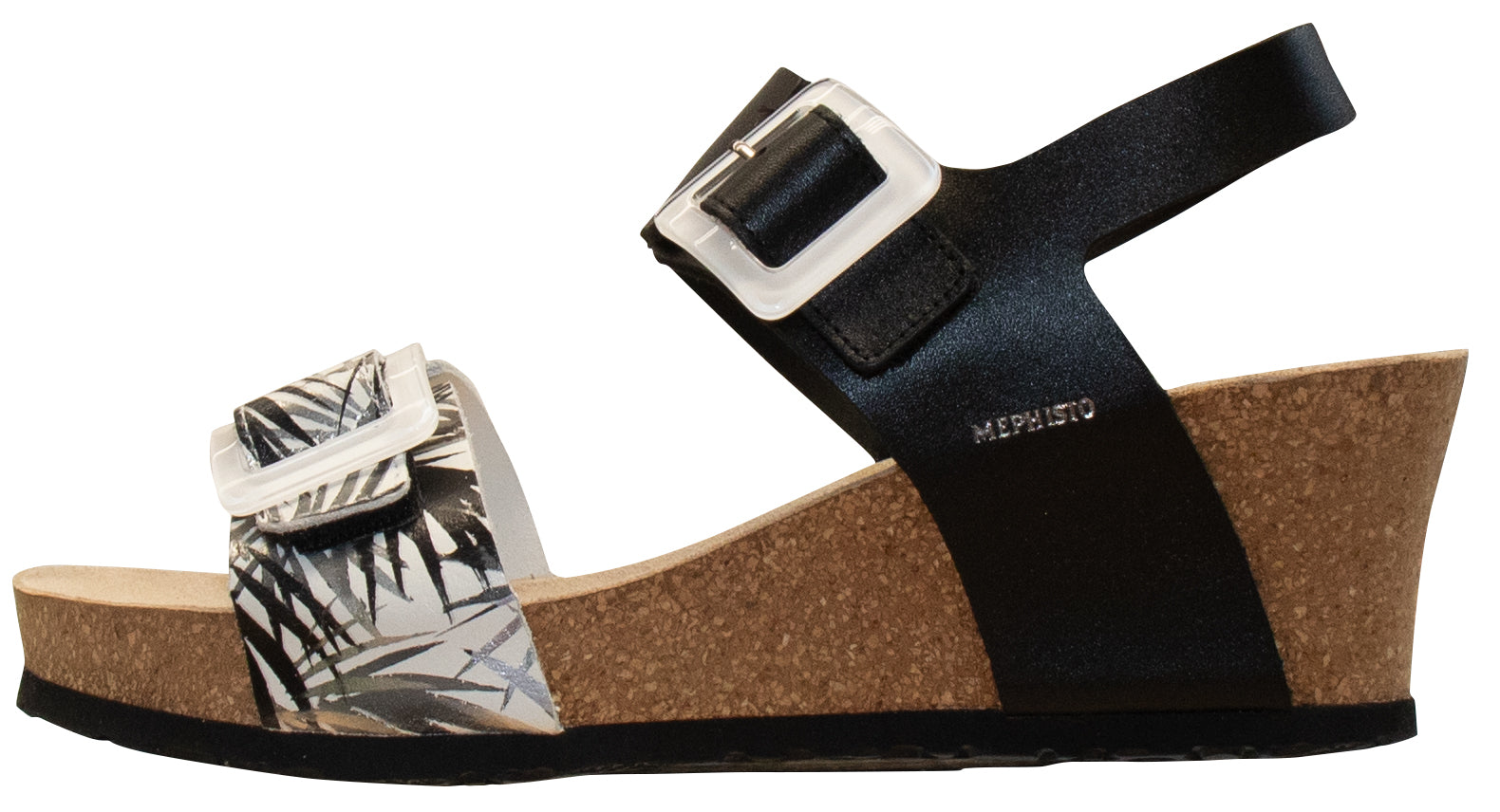 Mephisto Women's Lissia Wedge Sandal Black Sandanyl