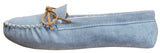 Women’s Suede Leather Moccasin Slippers Powder Blue