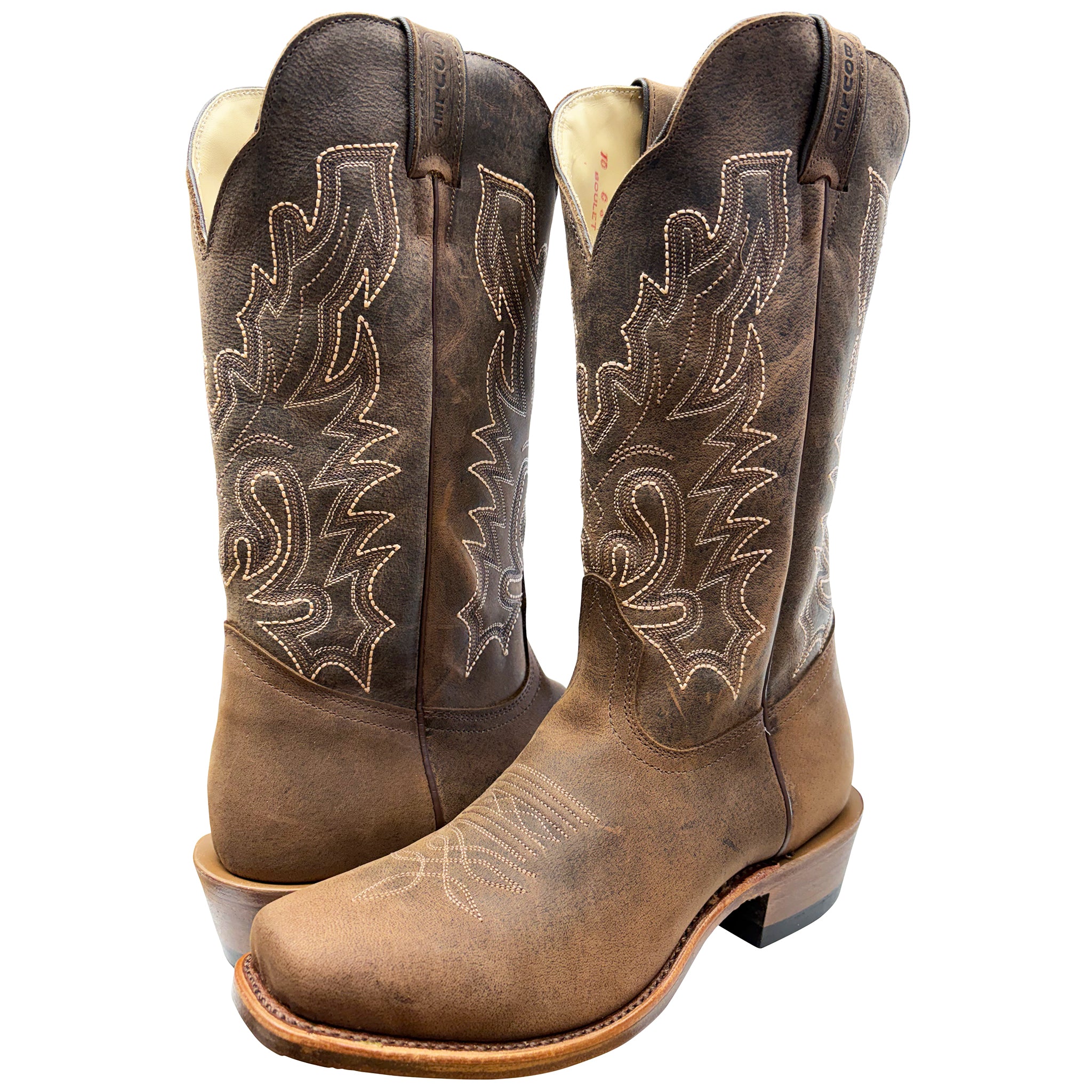 Boulet Women's Western Boots Super Roper & Vintage Square Toe Selvaggio Wood