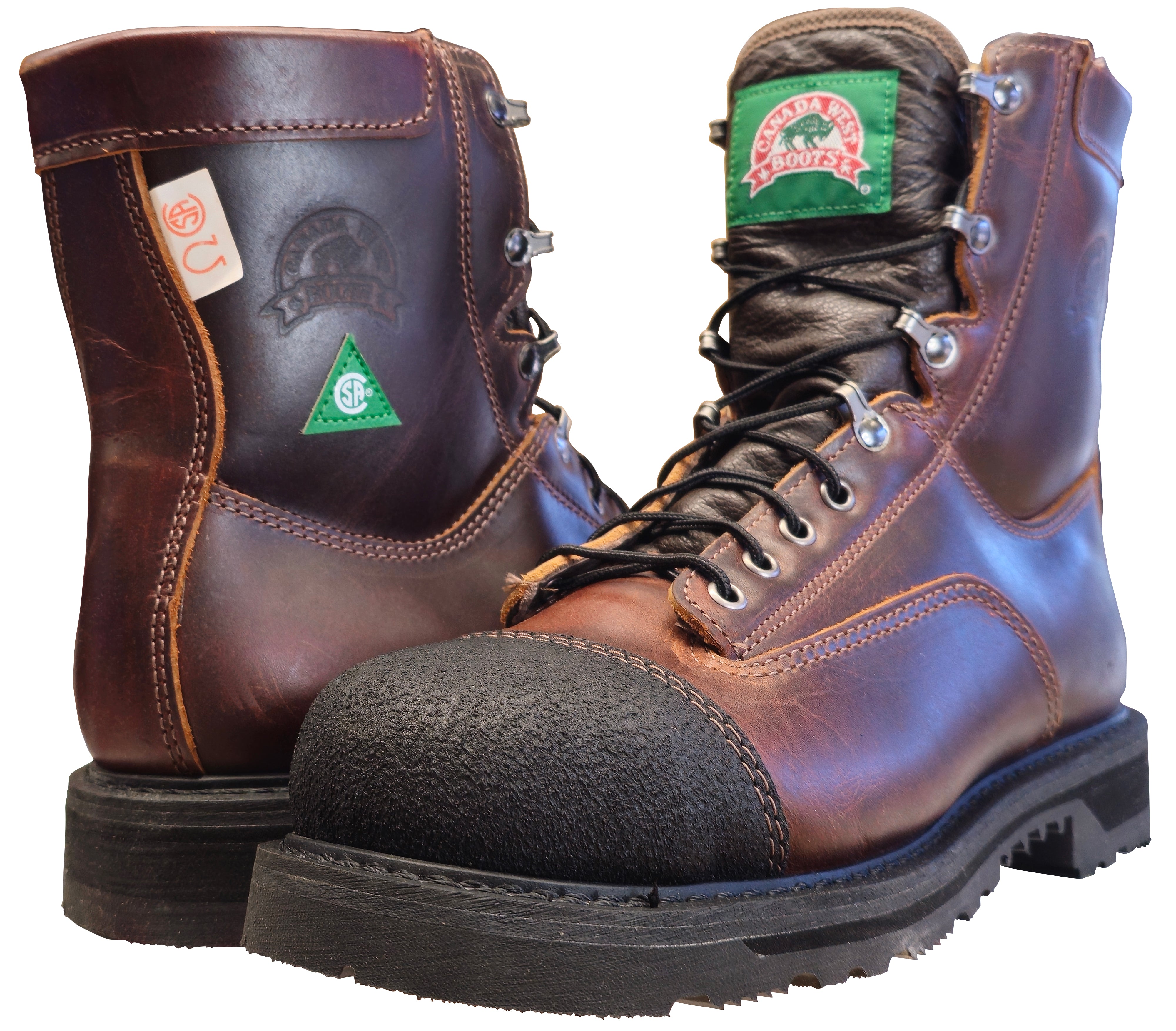 Canada West Men's Lace Work Boots Pecan Tumbled Insulated