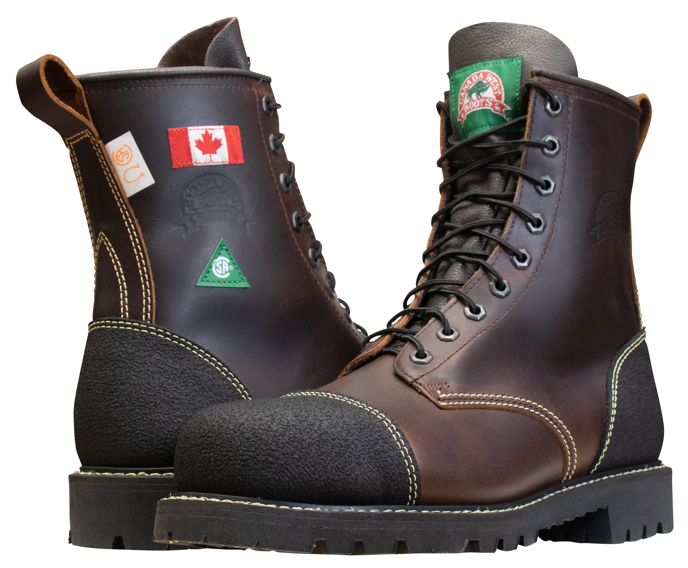 Canada West Men's Lace Work Boots Pecan Tumbled