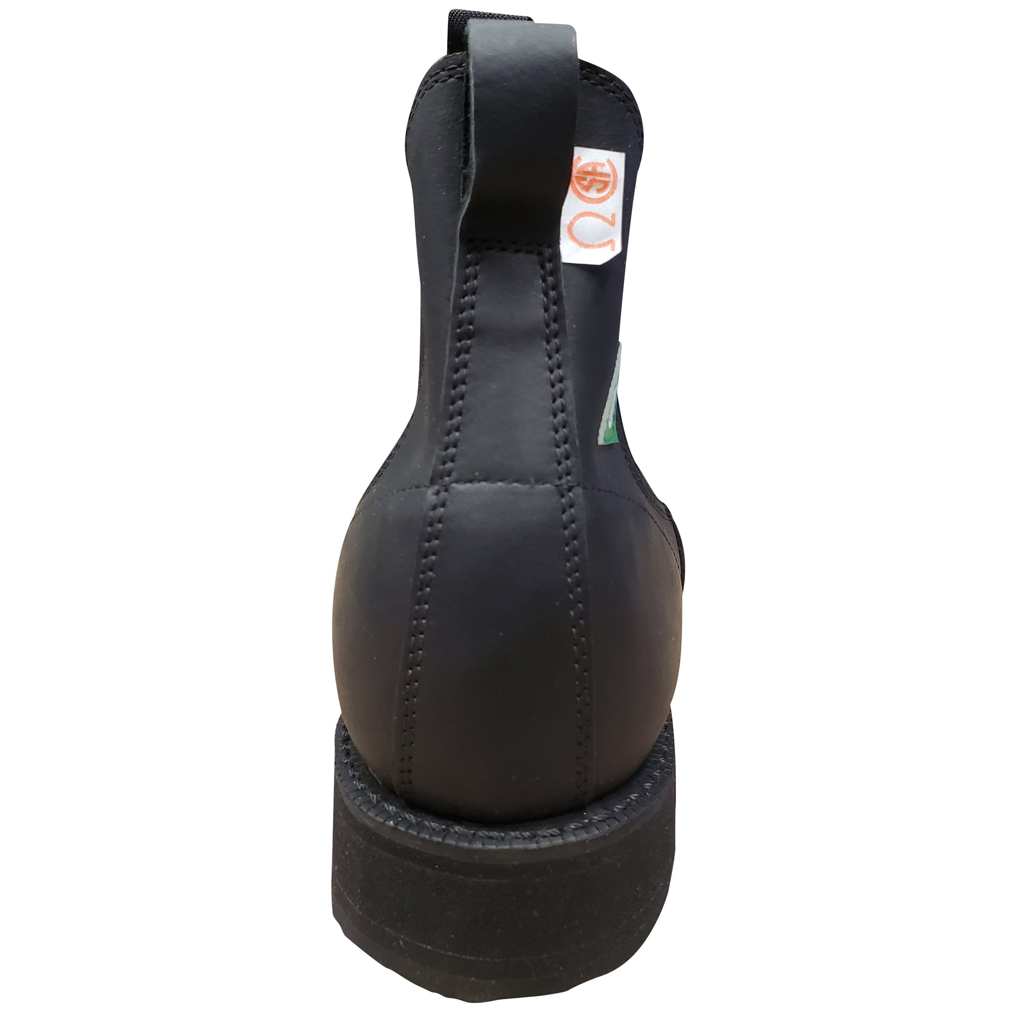 Black sandal with a strap on a white background