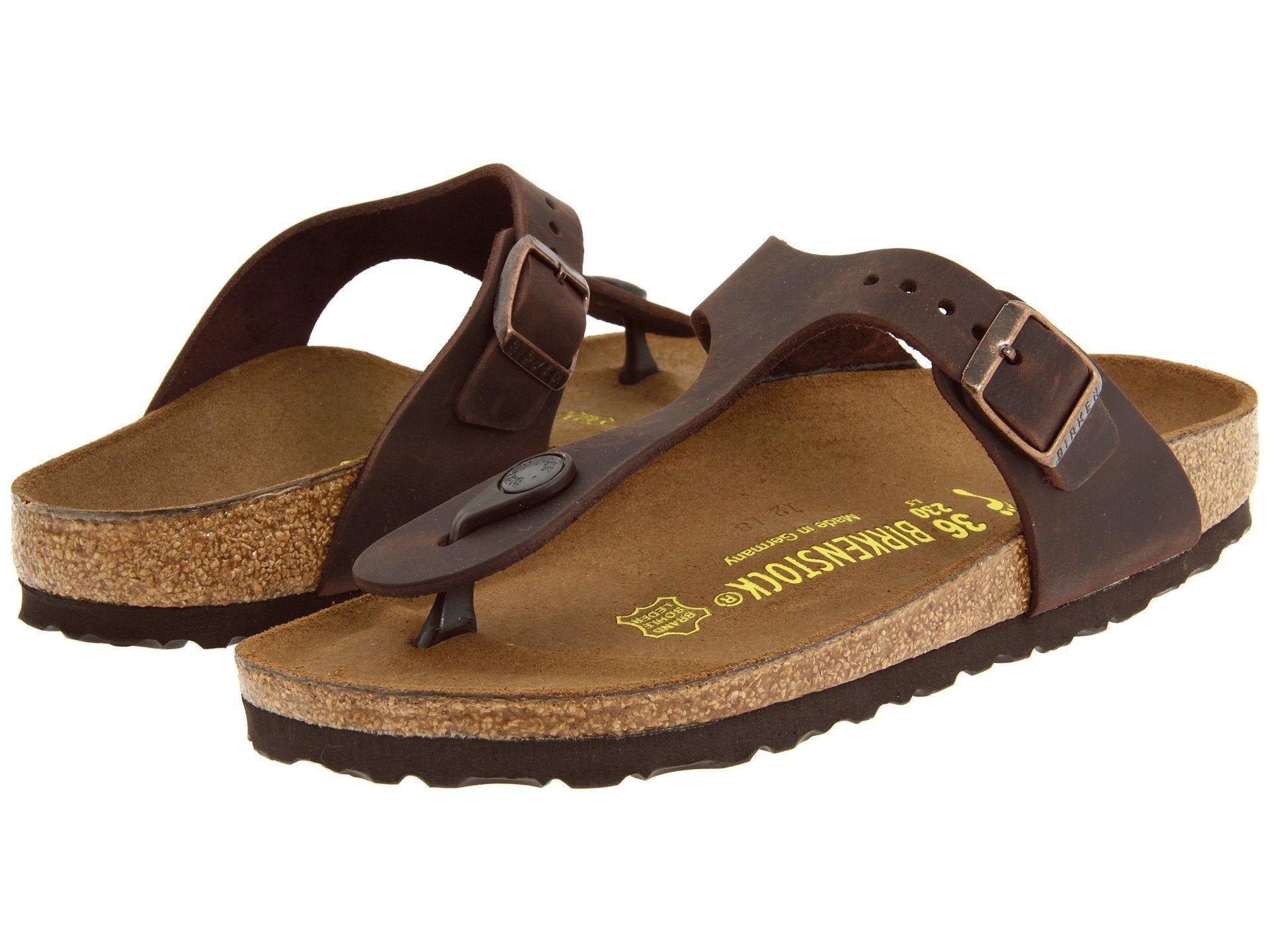 Birkenstock Gizeh, havana, Natural Leather