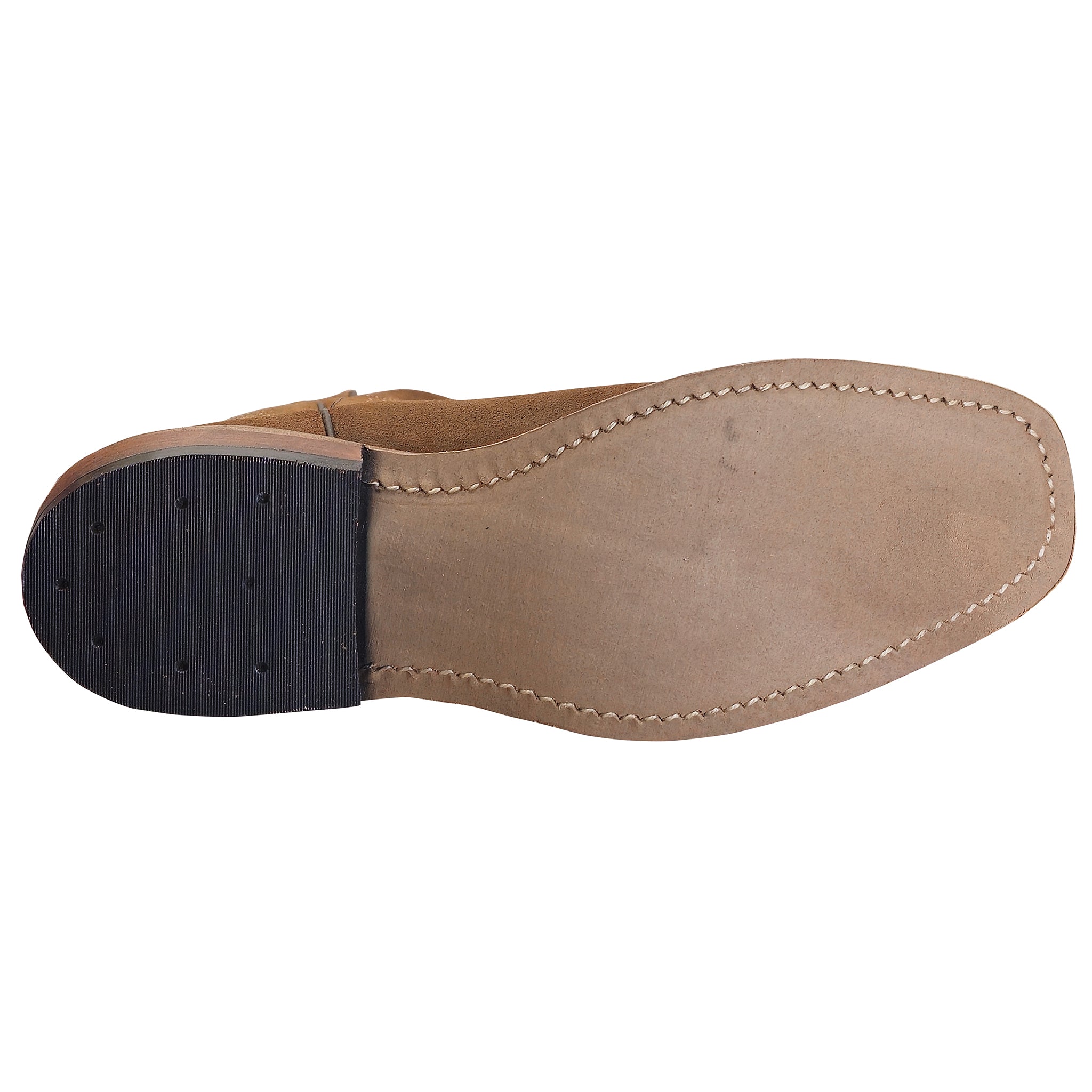 Brown leather shoe sole on a white background