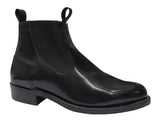 Men Round Toe Semi-mex Heel "Congress" Ankle Boot Leather Sole