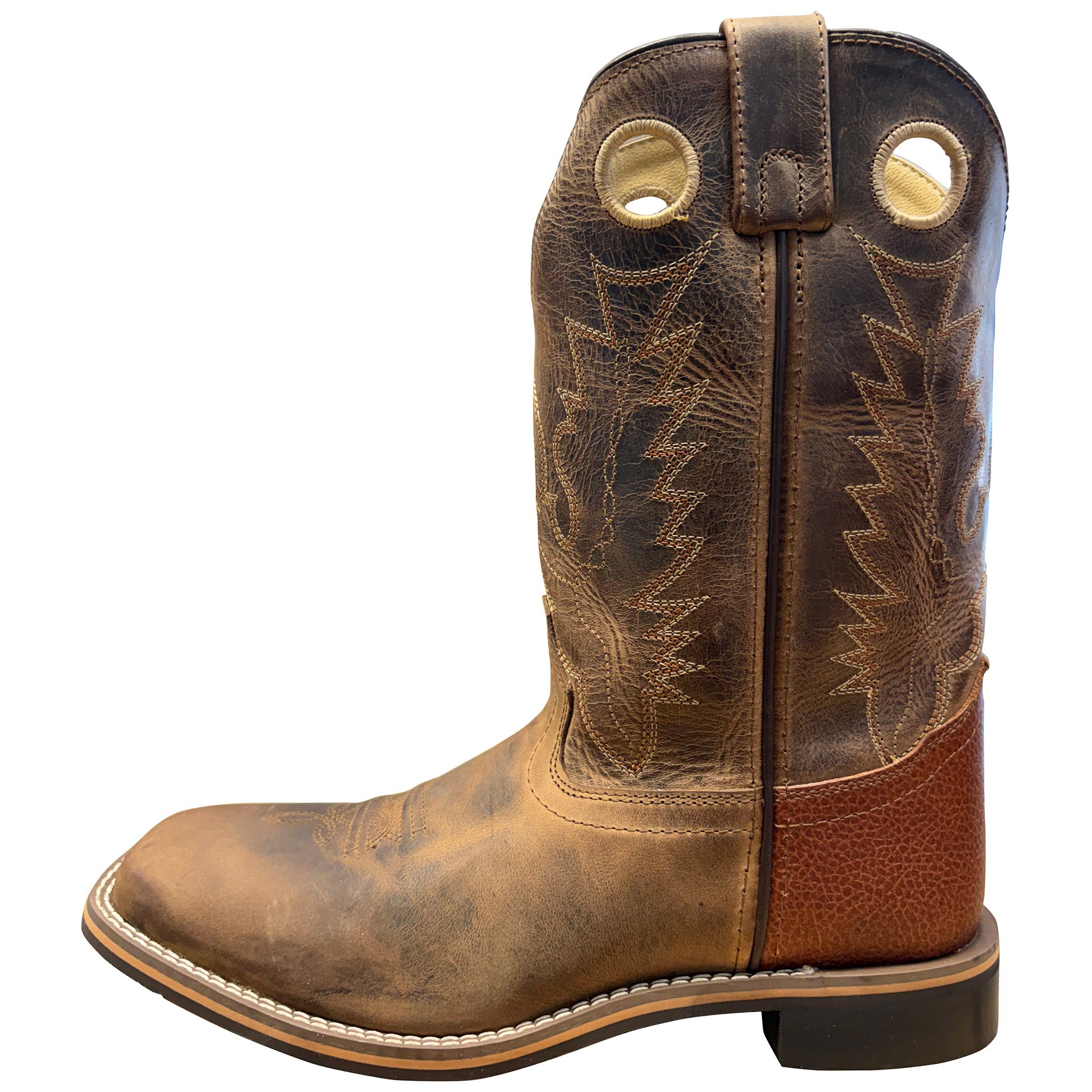 Boulet Kid’s Western Boots – Brown Distress Leather
