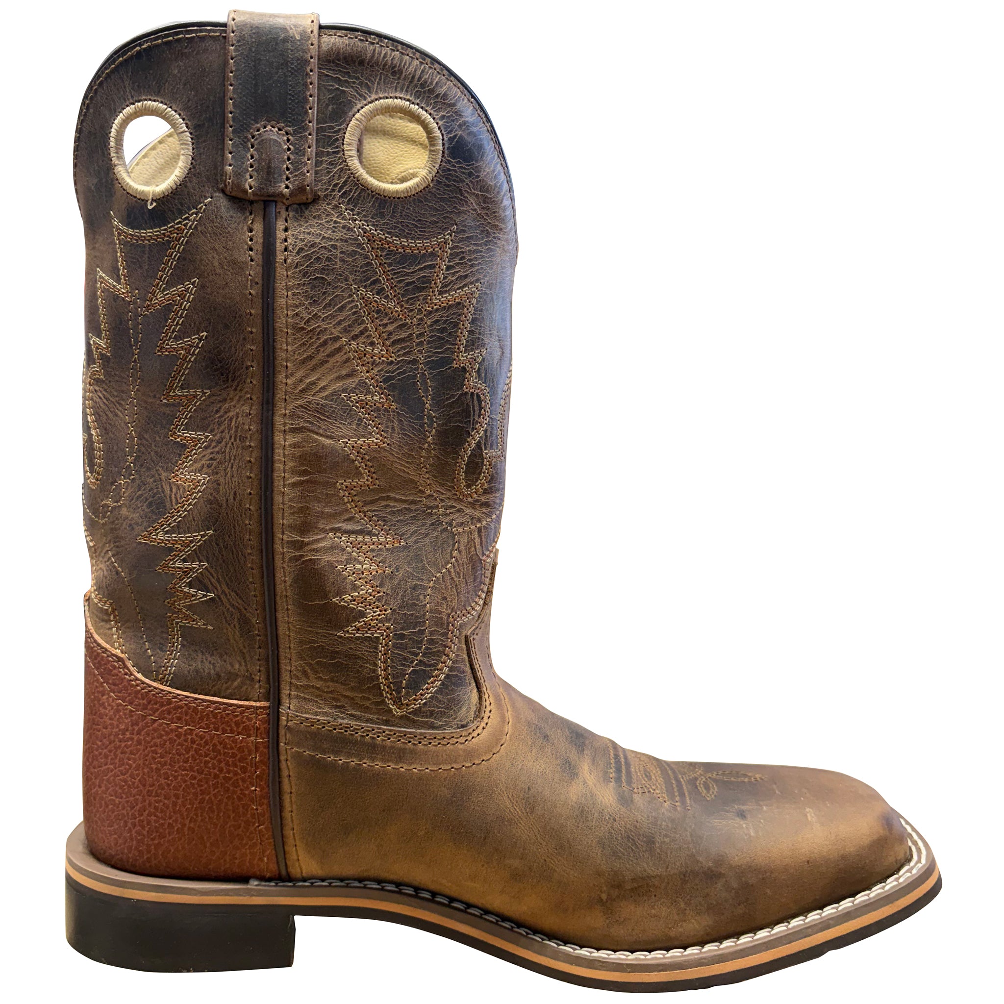 Boulet Kid’s Western Boots – Brown Distress Leather