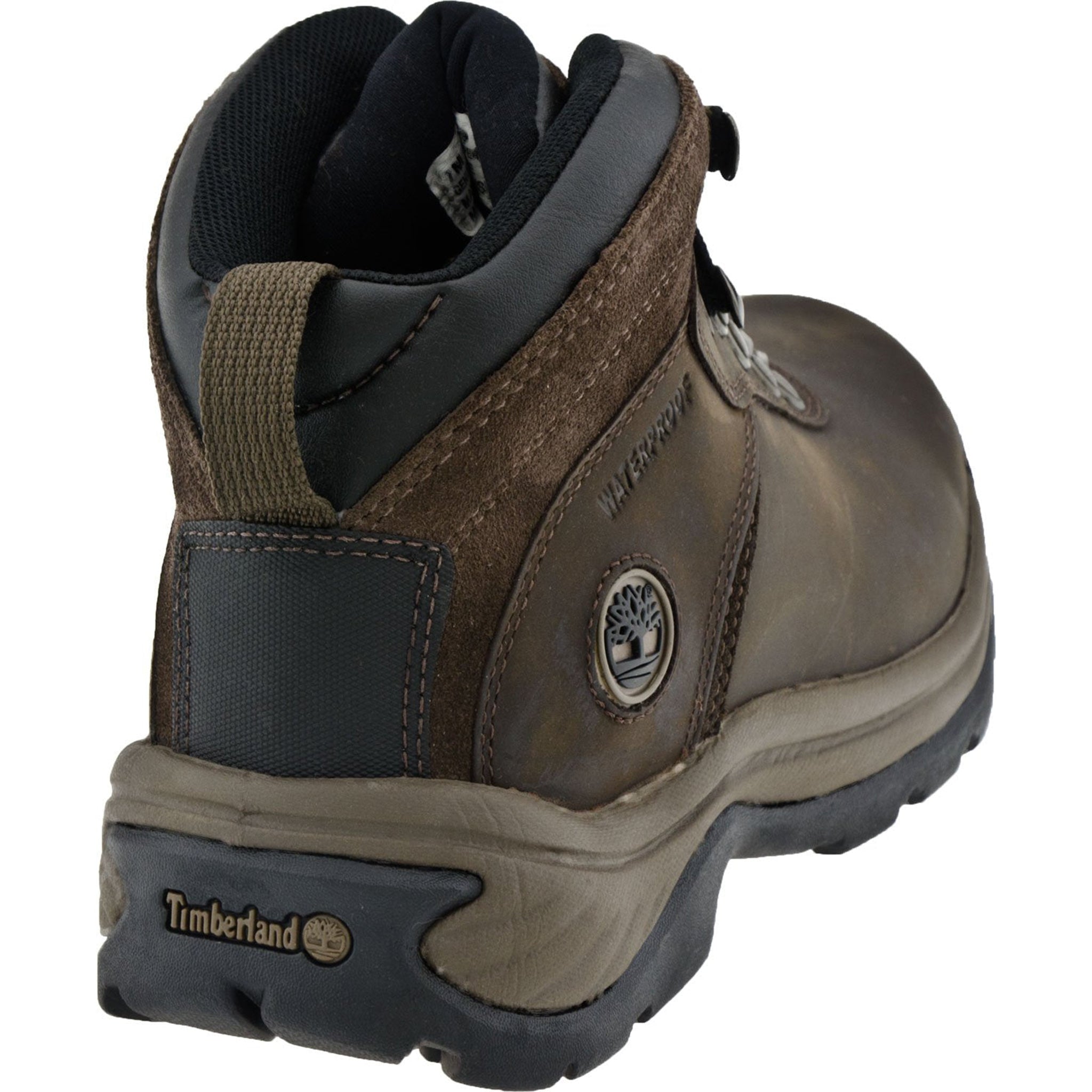 Brown Timberland boot on a white background