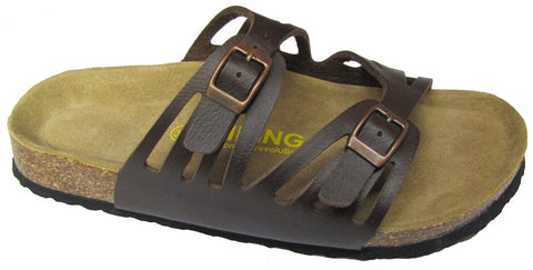 Viking Women's Whistler Two Buckle Cut Out Slide Sandal Brown