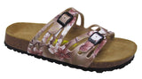 Two Buckle Cut Out Slide-Brama Champagne Floral