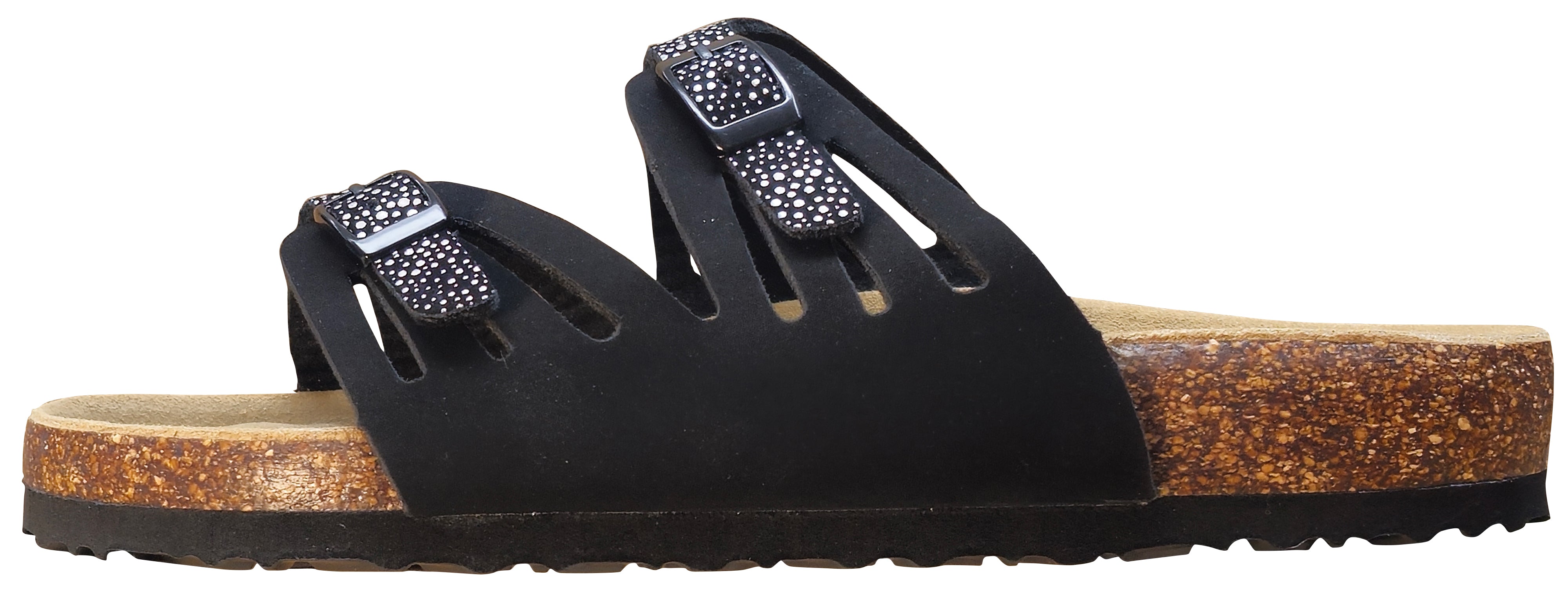 Viking Women's Whistler Two Buckle Cut Out Slide Sandal Black Studs