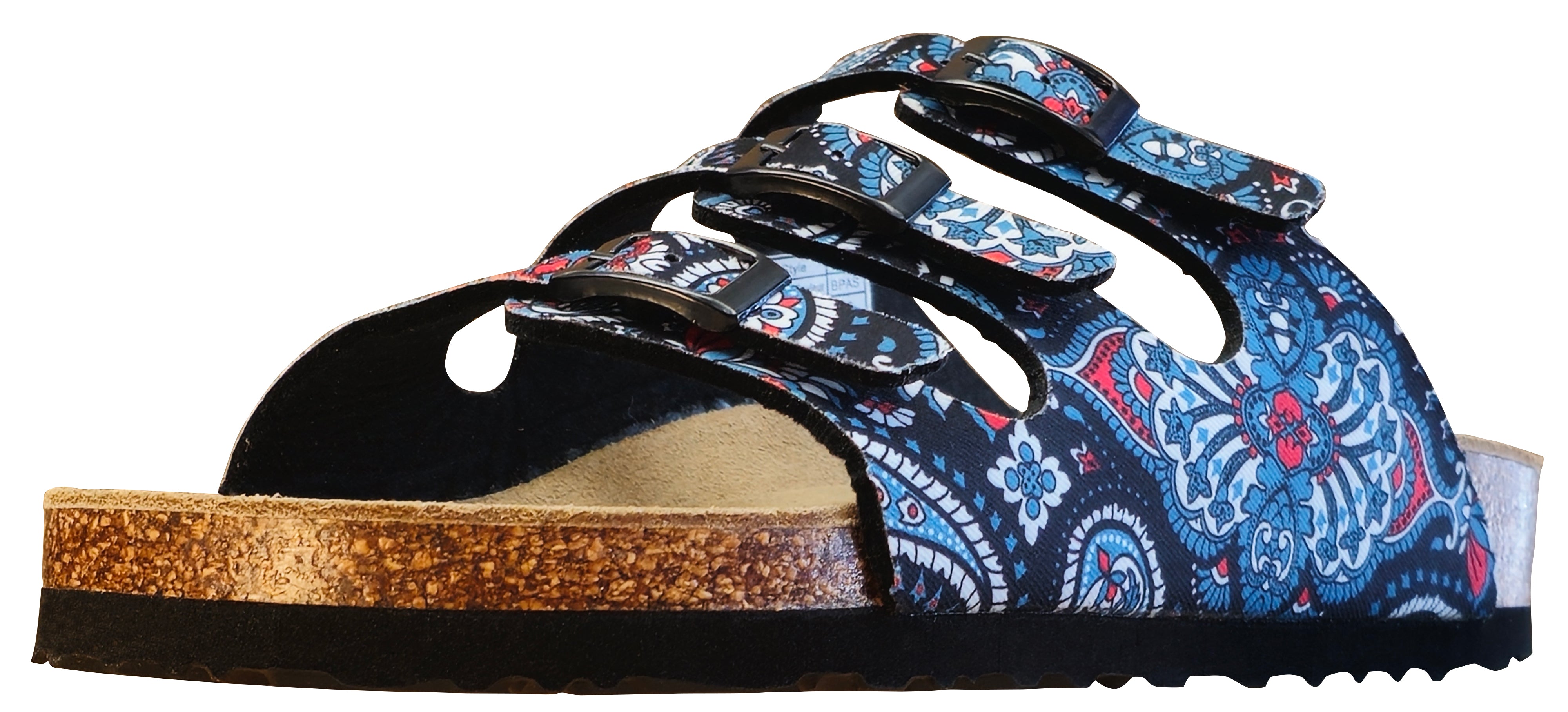 Viking Banff Three Buckle Slide Sandal Black Paisley