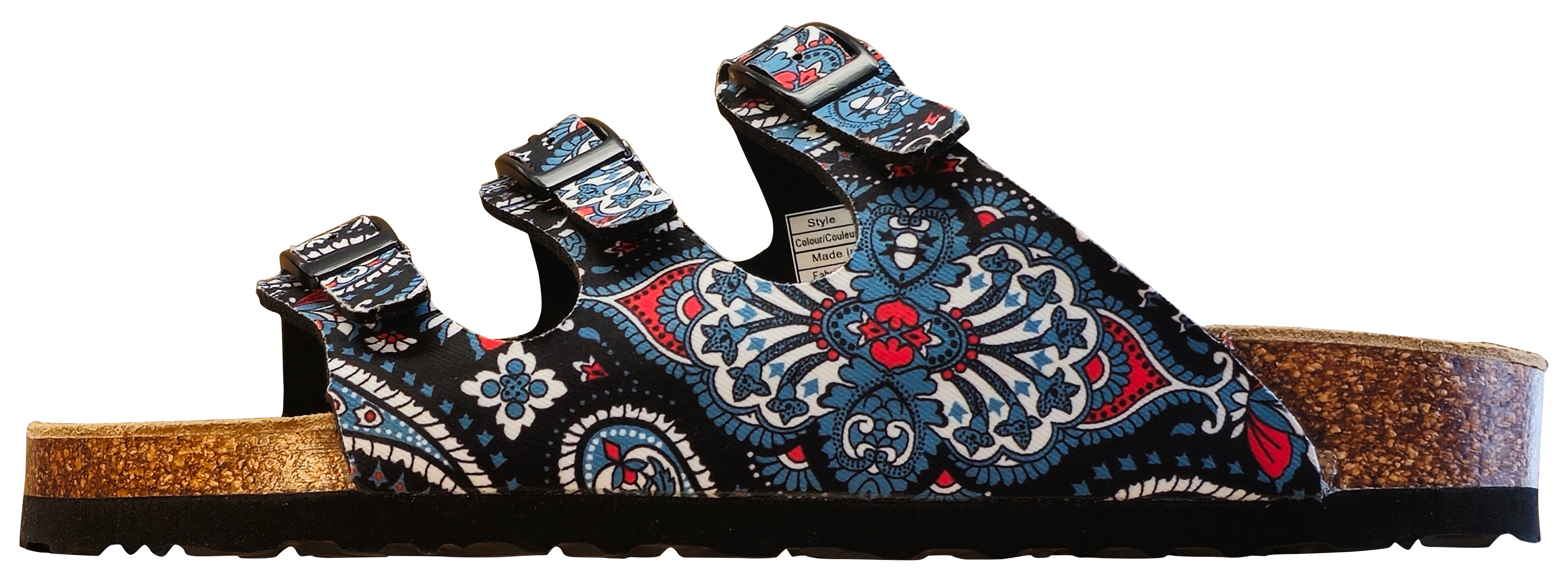 Viking Banff Three Buckle Slide Sandal Black Paisley